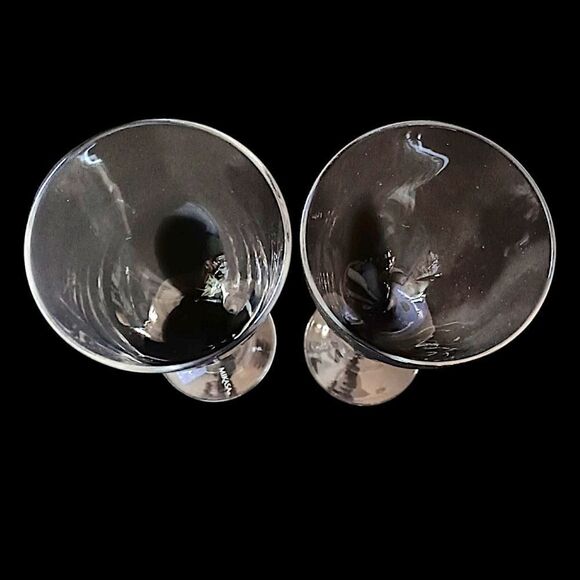 2 Mikasa KYA Smoke Wine Glasses Goblets Red Crystal Elegant Classic Holiday Rare - Picture 10 of 16